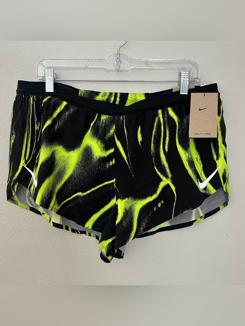 Nike Aeroswift Dri-FIT ADV Running Shorts Mens XL Black Neon Yellow HV2645-702